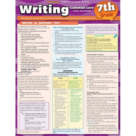 BarCharts Writing Common Core 7th Grade