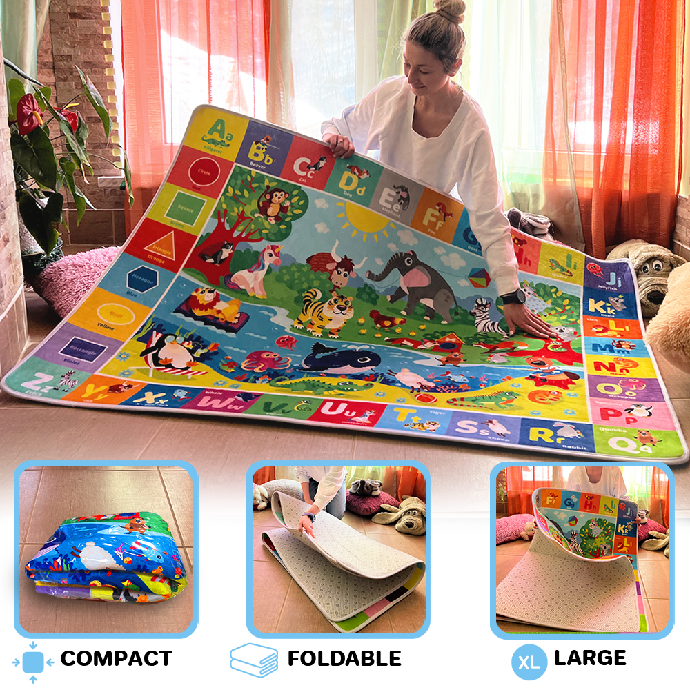 Quokka Soft Comfortable Educational ABC Baby Play Mat - Large Padded Rug for Toddlers and Infants