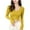 Yellow, variant on Kaemgyyd Long Sleeve Shirt for Women Trendy Solid V Neck Crop Tops Soft Slim Ribbed Pajamas Tee with Built in Bra