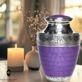 thumbnail image 3 of AMPLE CREMATION URNS | Purple Cremation Urn with Floral Engravings on Top & Bottom | Elegant Memorial Urn for Adult Ashes | Secure Airtight Lid | 200 lbs. | 6.5 x 6.5 x 10.5 inches | Purple, 3 of 8