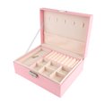thumbnail image 4 of Caja de Almacenamiento de Joyas, Caja de Almacenamiento de Joyas de Pu Parteón Desmontable de color Rosa para Anillos, 4 of 7