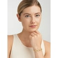 thumbnail image 4 of 18K Yellow Gold Plated Bronze Textured Oval Link Statement Bracelet Mother's Day Gift, 7.5", 4 of 6
