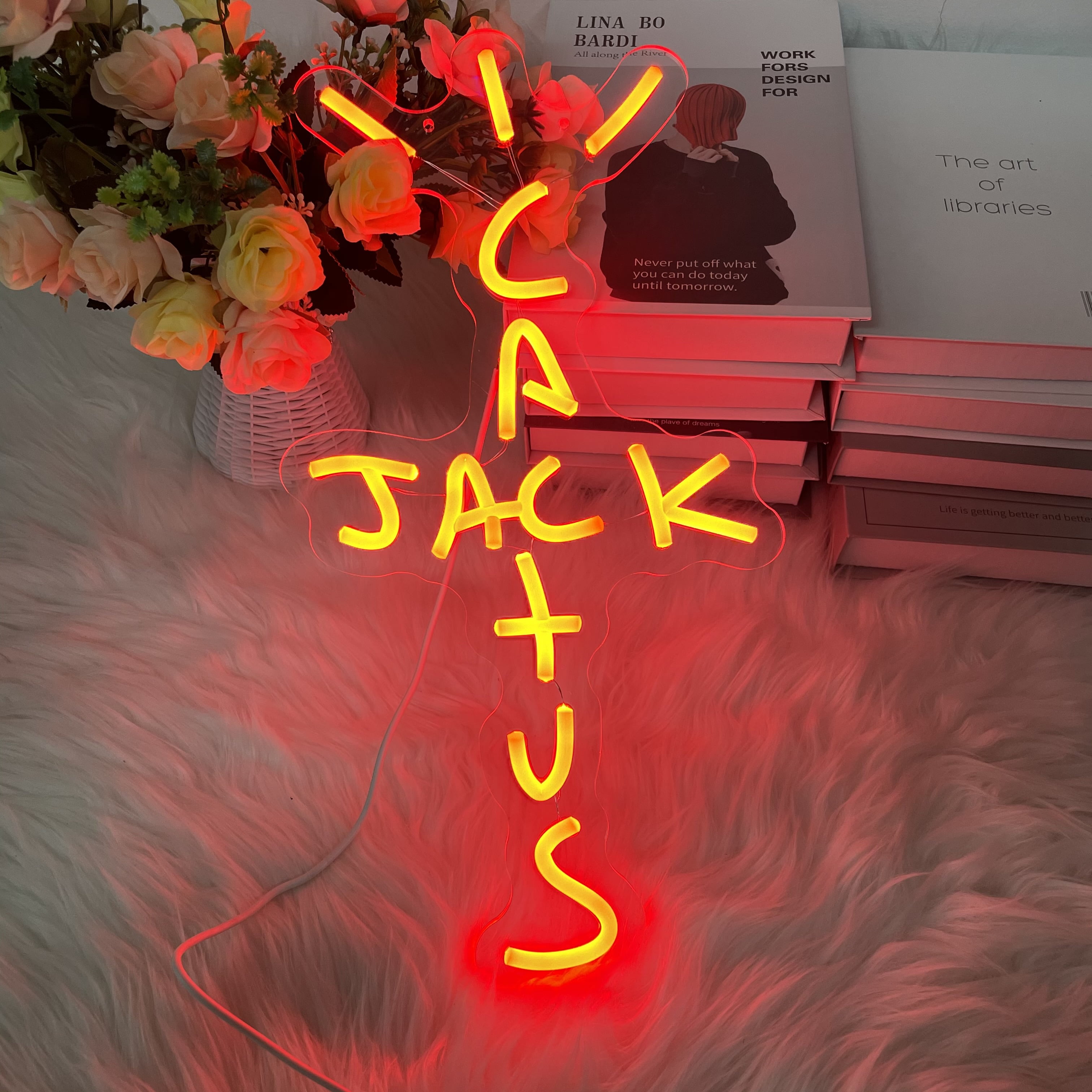 Neonium Cactus Jack Neon Sign Neon Sign Light Neon Wall Art Gift for Her Talking Home Bar Pub Party Decor(Red)