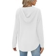 thumbnail image 7 of Enjoytime Hoodies for Women Solid Color Long Sleeve Button Down Sweatshirt Lightweight Casual Trendy Pullover Sweatshirts White L, 7 of 7