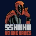 thumbnail image 2 of Men's Marvel Deadpool No One Cares Pull Over Hoodie Navy Blue Small, 2 of 4