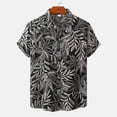 thumbnail image 2 of Camisa hawaiana con estampado 3D de flores y hojas para hombre, camisas hawaianas con gráficos de empalme de rayas, blusas de verano con solapas sueltas, blusa con botones para mujer, 2 of 4