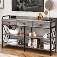 thumbnail image 3 of Zimtown Modern Console Table with Power Outlet, 55" Narrow Sofa Table Industrial Entryway Table with USB Ports, Behind Couch Table for Entryway, Hallway, Foyer, Living Room, Bedroom, Gray, 3 of 8