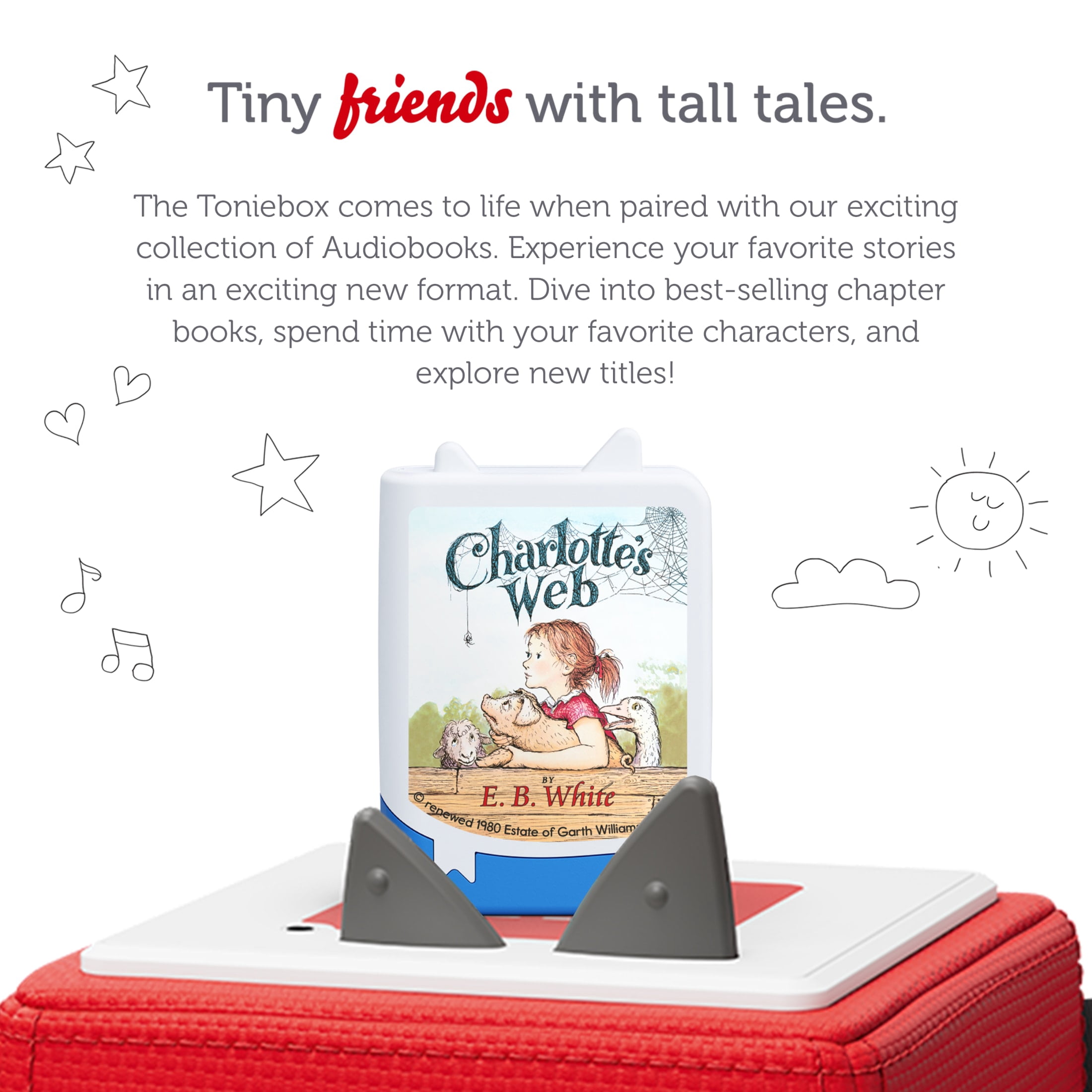 Tonies Audiobooks: E.B. White Collection, Audio Play Figurine for Portable Speaker, Small, Multicolor, Plastic