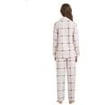 thumbnail image 2 of HEARTNICE Womens Flannel Pajama Set, Long Warm Pajamas Lightweight Pjs Set with Pockets,(Light Pink Plaid,XL), 2 of 6