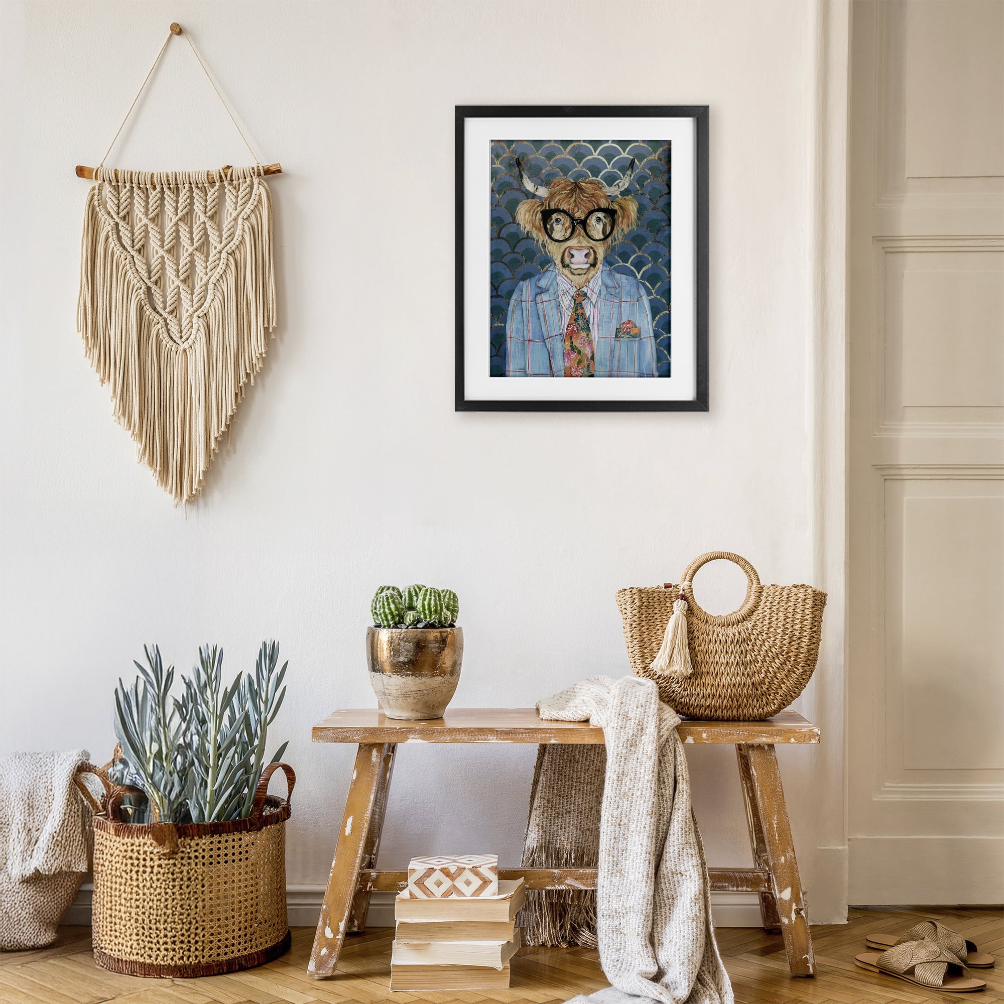 Stupell Industries Cool Highlander Portrait Black Framed Print Under Glass, design by Svetlana Aleynikova