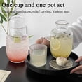 thumbnail image 4 of Vintage Glass Water Carafe with Matching Cup, 19oz Bedside Pitcher & 5oz Tumbler Set, Nightstand Drink Dispenser for Bedroom, Bathroom or Kitchen, Lead-Free Clear Glassware(1PCS,C), 4 of 7