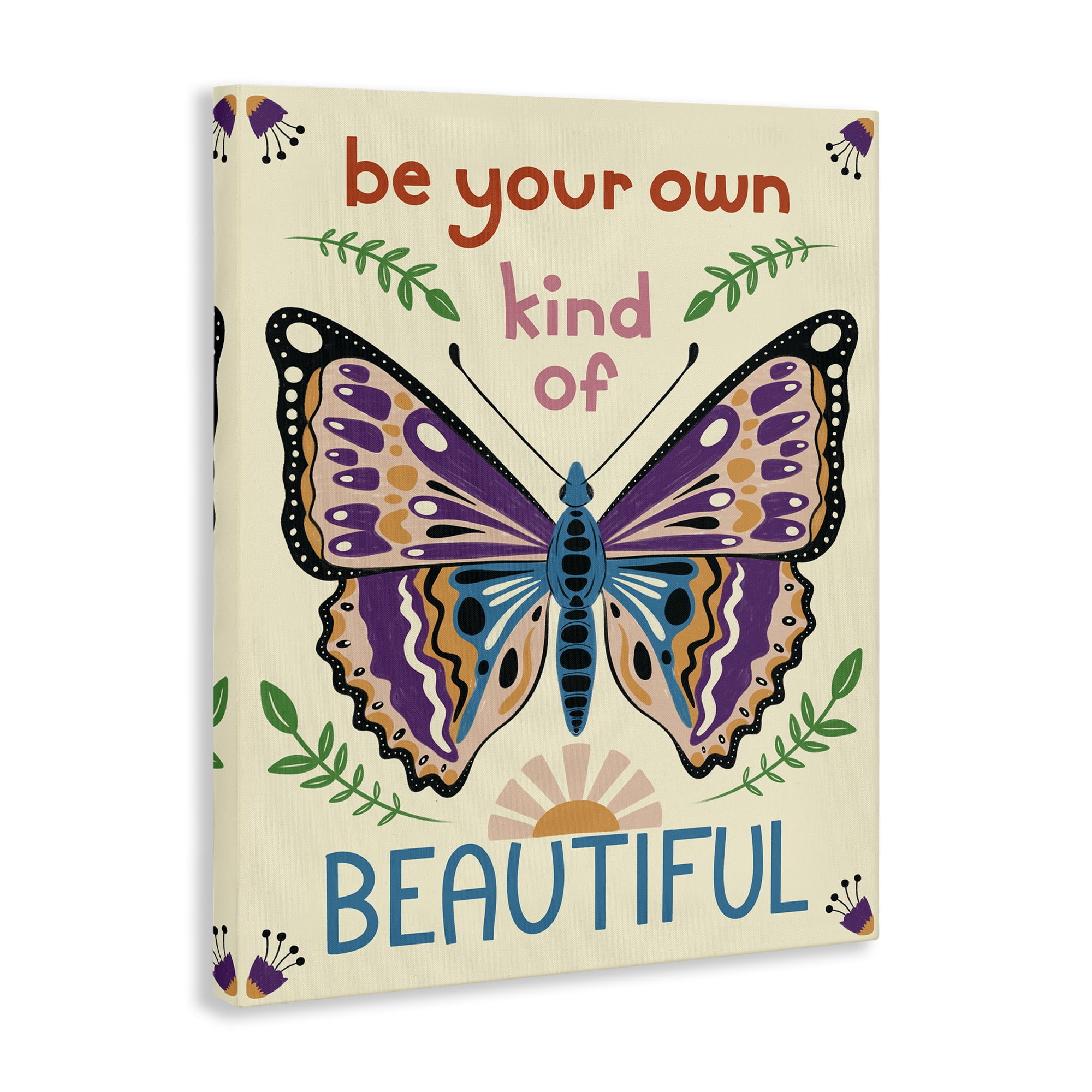 Stupell Industries Your Own Beautiful Butterfly Insects Painting Wrapped Canvas Art Print Wall Art, 16 x 20