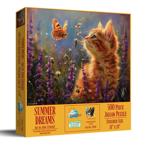 SUNSOUT INC - Summer Dreams - 500 pc Jigsaw Puzzle by Artist: John Stewart - Finished Size 18" x 24" - MPN# 77068