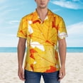 thumbnail image 2 of Balery Autumn Maple Leaves Camisas hawaianas de manga corta para hombre, camisas playeras de corte holgado, camisas de vacaciones con botones,X-Large, 2 of 7