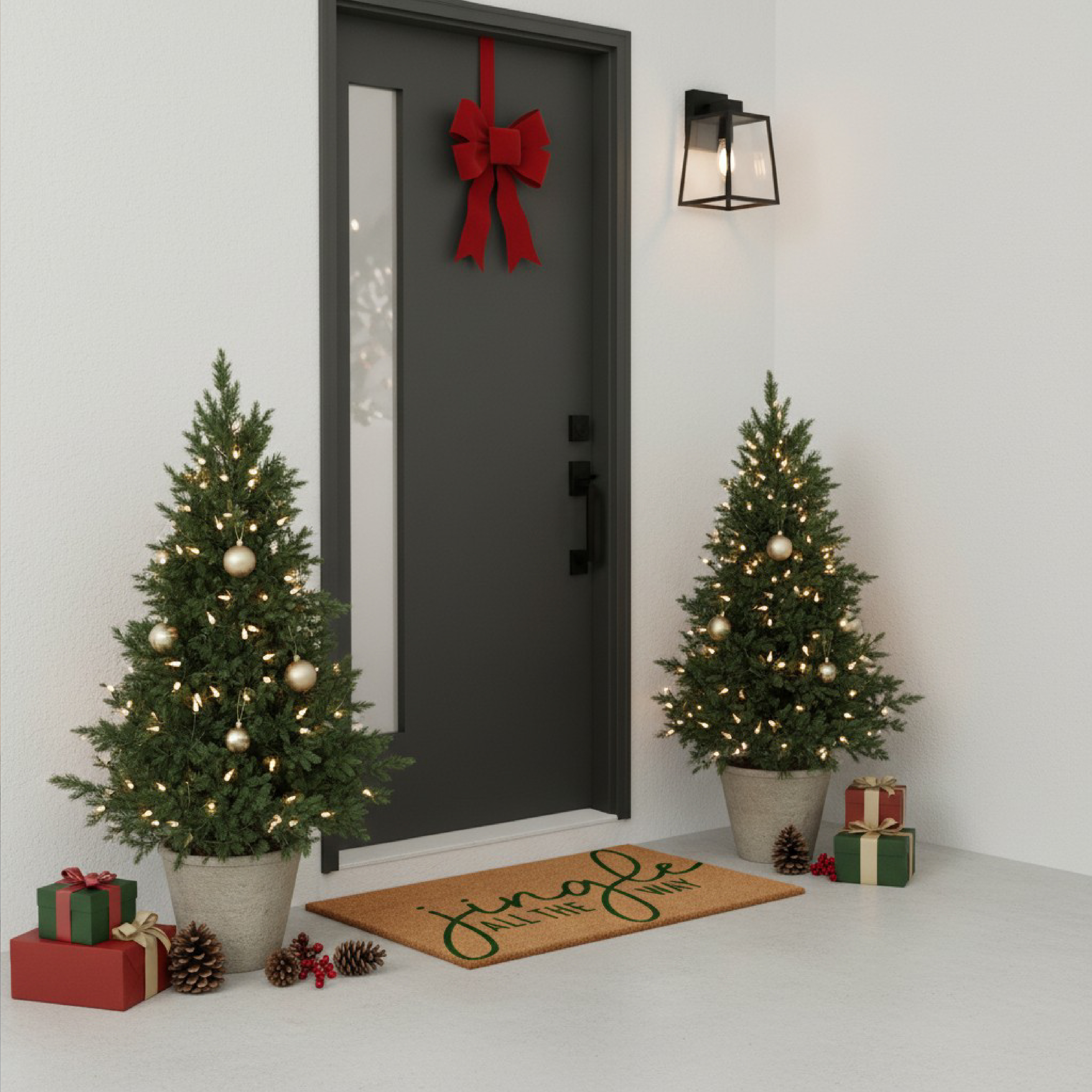 Green Jingle All the Way Doormat 24" x 36"