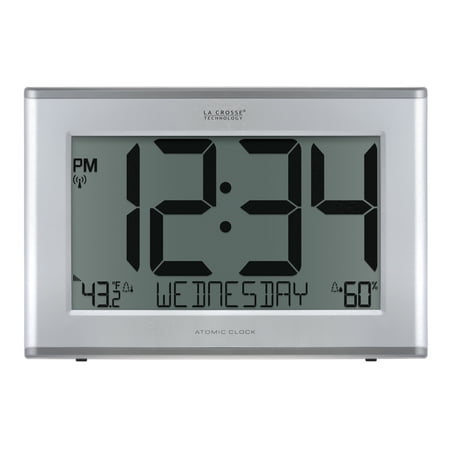 La Crosse Technology 17.50 x 11.75 Digital Atomic Clock with Outdoor Temperature and Humidity, 513-63867
