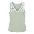thumbnail image 5 of QUNYINEY Summer Women’s Tank Tops Cotton Linen Colorblock Tops V Neck Sleeveless Casual Loose Fit Lace Tee Shirts Womens, 5 of 6