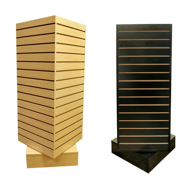 20'' x 20'' x 54'' Revolving Slatwall Floor Display Rotating Cube Tower