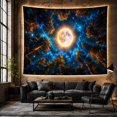thumbnail image 6 of Moonlit Night Sky Over Forest Canopy Dreamy Celestial for Space Lovers, Celestial Nature Wall Art Housewarming Gift Tapestry Wall Hanging for Bedroom and Living Room, 6 of 7