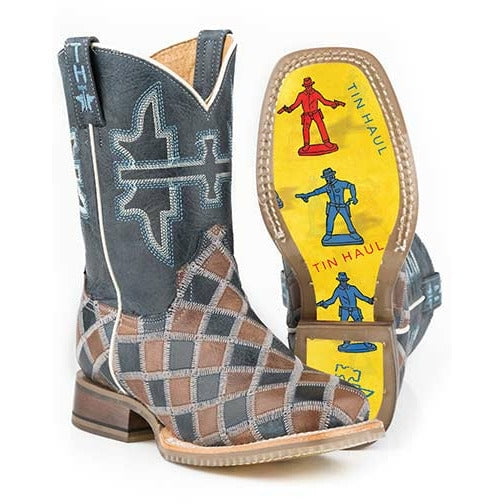 Kid's Tin Haul Colt Buster Boots Playtime Sole Handcrafted Blue