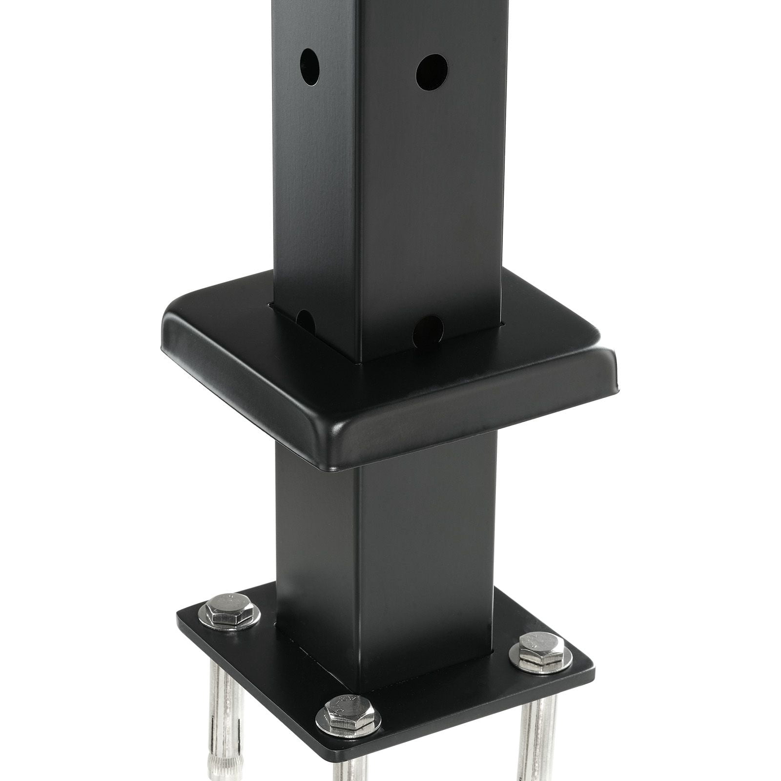 L-Type Hole Cable Railing Post 42", SUS304 Stainless Steel, 12 Pairs of Holes, 3" Spacing, for Corner Deck Stairs Balcony Railing