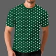 thumbnail image 7 of hlysgo Big and Tall Shorts Sleeve T Shirts for Men Comfy Crewneck Waffle Knit Shorts Casual Polka Dot Graphic Tees Summer Tops Green,Size XXXXXL, 7 of 7