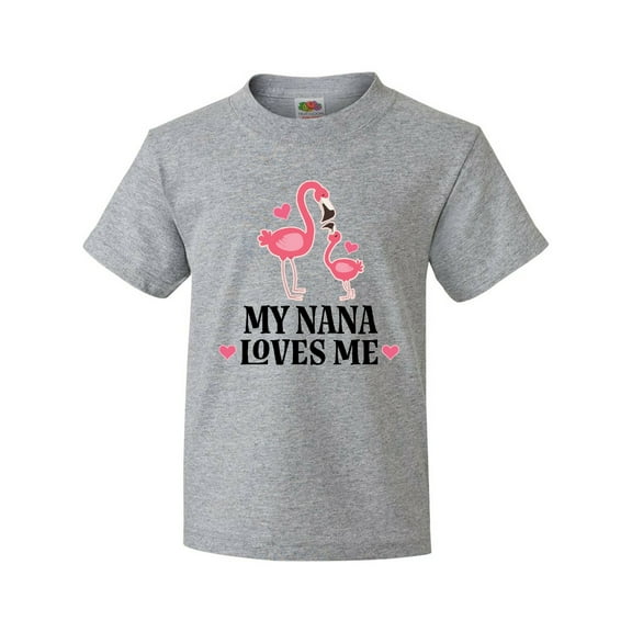 Inktastic Nana Loves Me Girl Flamingo Youth T-Shirt