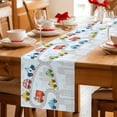 thumbnail image 5 of Blue Childlike Fun Table Runner 48 Inches, Abstract Modern City Car Silhouette Bed Runner Dresser Scarves Tabletop for Indoor Outdoor Parties/Ceremony/Banquet, 13" x 48", 5 of 9