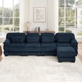 thumbnail image 5 of HUMEHA 132.3" Corduroy Modular Sofa Blue 4-Seat w/ Ottoman, 5 of 15