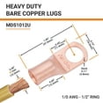 thumbnail image 2 of SELTERM 1/0 AWG 1/2" Ring Battery Cable End Terminal Lugs Bare Copper 25ea, 2 of 3