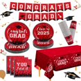 thumbnail image 1 of Artículos de fiesta NatNarr Graduation 2025, color rojo para 25 personas, 1 of 7