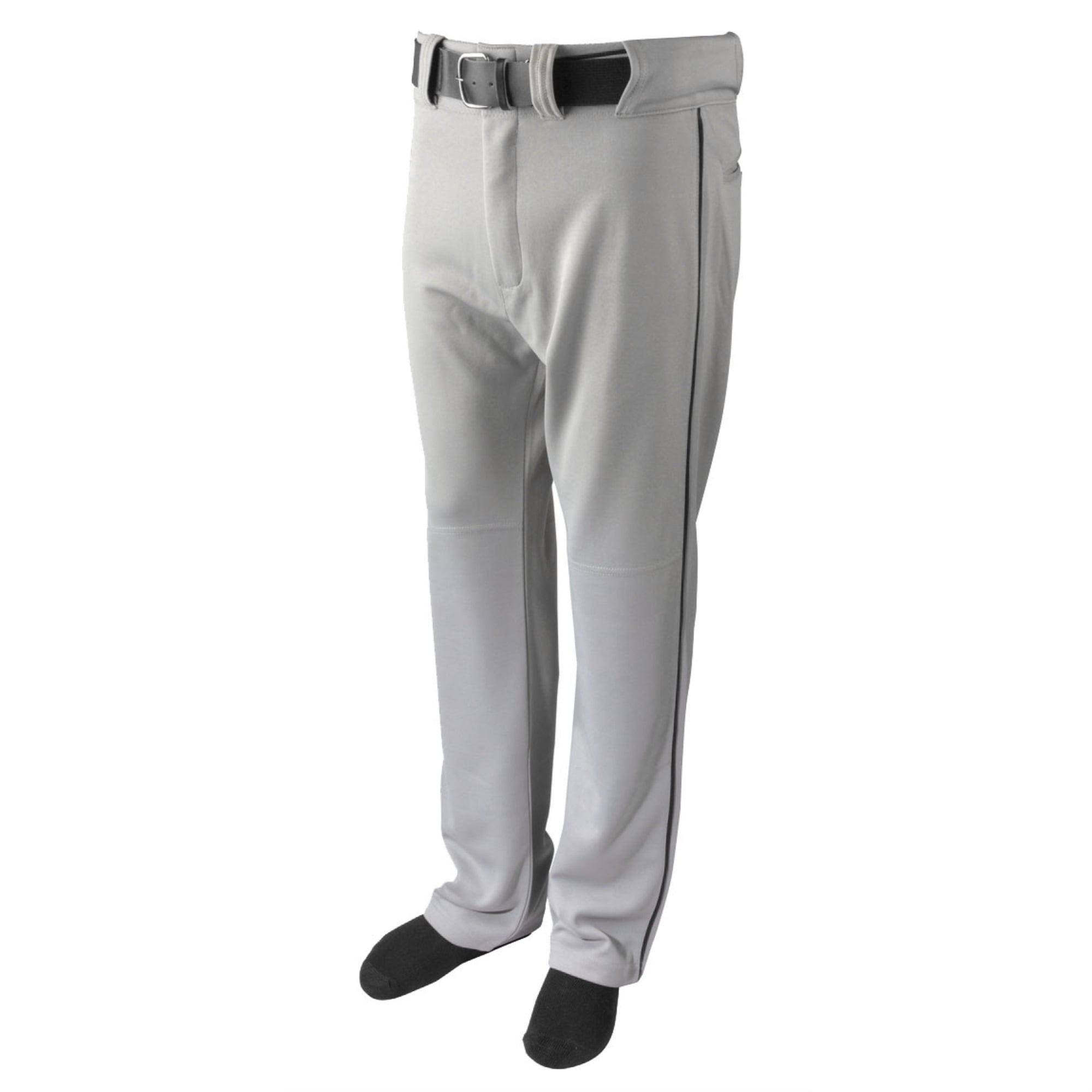 BASEBALL PANT W/ PIPING-GREY/BLACK-YS 