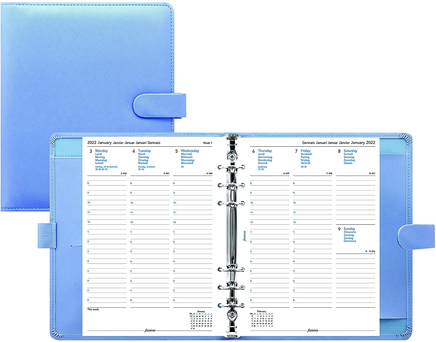 Filofax Saffiano Organizer, A5 Size, Black - Seychelles - View #10
