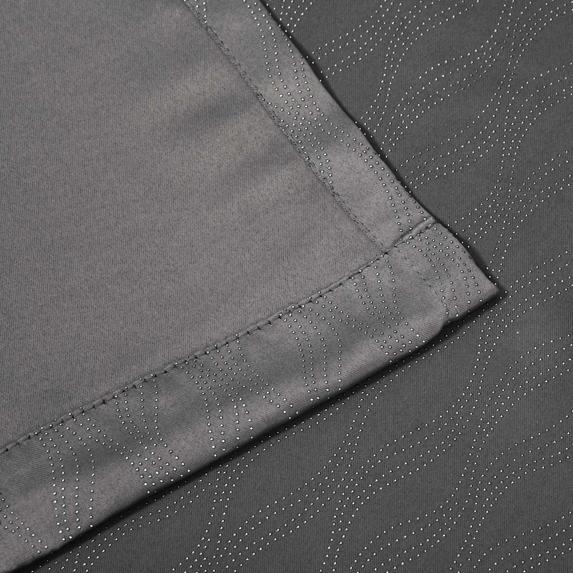 Superior Zuri Blackout Curtains, Rod Pocket, Set of 2, 26" X 63", Charcoal