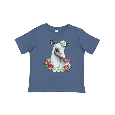 

Inktastic Cute Goat with Roses and Daisies Gift Baby Boy or Baby Girl T-Shirt