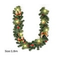 thumbnail image 2 of Nilvkv Artificial Christmas Garlands,5.9ft Green Rattan with Red Flower Decorations and LED Lights for Home Stairs Fireplace Front Porch Door Display Indoor Outdoor Christmas Decor, 2 of 7