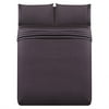 4pc 1800 Thread Count Brushed Microfiber Embroidered Bed Sheet Set with Fitted & Flat Sheet & Pillowcases - Deep Pocket Wrinkle Free Hypoallergenic Bedding, Purple, Full