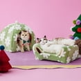 thumbnail image 2 of Camas para Gatos LE SURE Lindas 2 en 1 Cueva con Almohada Lavable Verde, 2 of 7