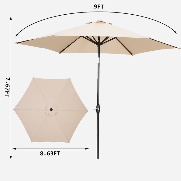 commercial 6 x 9 patio umbrella FT Market With Crank, No Tilt The Galaxy edge Patio Umbrella with 26 LED bulbs Autlaycil 9' Patio Umbrella with
