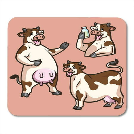 SIDONKU Big Animation Cartoon of Fat Cute Cow in Beverages Box Mousepad Mouse Pad Mouse Mat 9x10