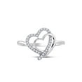 thumbnail image 2 of Sterling Silver Womens Round Diamond Double Heart Ring 1/6 Cttw, 2 of 4