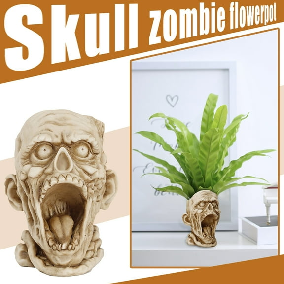Jingjianm Realistic Zombie Head Sculpture Halloween Decoration Prop for Haunted House and Horror Theme Parties Multicolor