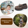 thumbnail image 4 of NCCB Boy's Moccasin Slippers Memory Foam Nonslip Indoor Outdoor shoes Brown 10, 4 of 6