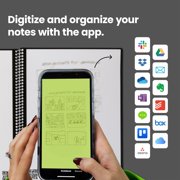Rocketbook Everlast Digital Reusable Notebook - Black - Letter Size Eco-friendly Notebook (8.5 x 11) - 32 Dot-Grid Pages - Includes 1 Pen and Microfiber Cloth