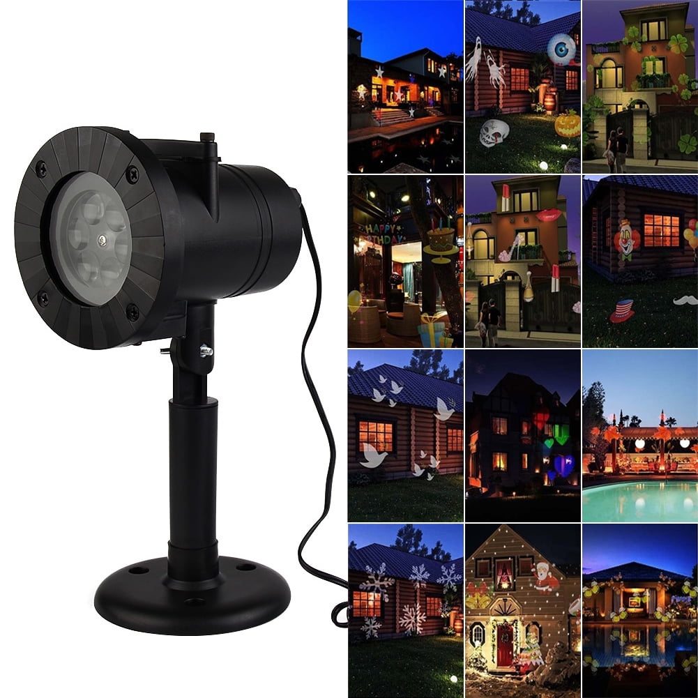 LED Christmas Light Moving White Snowflake Spotlight 4W LED Landscape