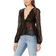 thumbnail image 2 of Free People Luisa Peplum Blusa para Mujer, Negro, Mediano Free People Peplo, 2 of 2