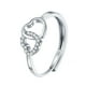 thumbnail image 2 of Anillos para mujer, regalos para mujer, anillo doble en forma de corazón para mujer, anillo de dedo con tachuelas de diamantes y corazón de niña, anillo en forma de corazón, el anillo, 2 of 4