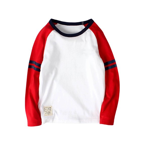 Hurxie Boy Long Sleeve Shirts Casual Kids Cotton Crewneck Raglan Tee Tops Blouse Fall Winter T Shirt for Boys 11-12 Years