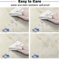 thumbnail image 5 of Blue Spring Floral Round Tablecloth 60 Inch - Summer Botanical Waterproof Fabric Table Cloth Protector, Flowers Vintage Tablecloths Washable Table Cover for Kitchen Banquet Coffee Table, 5 of 6