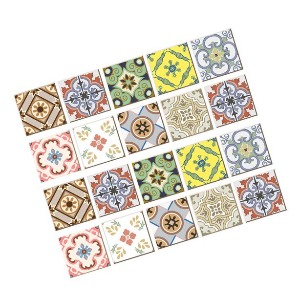 20 Pieces Mosaic Wall Tiles Stickers Kitchen Stickers Floor Bathroom